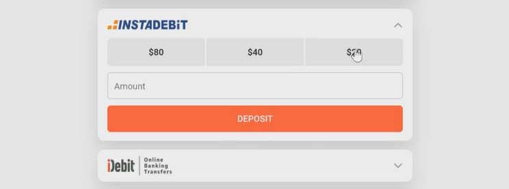 Instant depositing at a Idebit casino